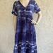 Madewell Dresses | Madewell X Warm Dress Purple Blue Tie Dye Midi Heavy 100% Cotton Gauze Size M | Color: Blue/Purple | Size: M