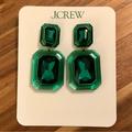 J. Crew Jewelry | J.Crew | Oversized Faceted Crystal Drop Earrings | Emerald Forest | Color: Green | Size: Os