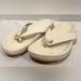J. Crew Shoes | J. Crew Pacific Leather Thong Ivory White Flip Flop Sandals Women’s 7 1/2 | Color: White | Size: 7.5