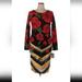 Lularoe Dresses | Lularoe Romantic Rose Long Sleeve Dress Size Xl Red & Black Nwot | Color: Black/Red | Size: Xl