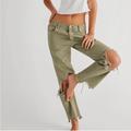 Free People Jeans | Free People Jeans Free People Maggie Mid Rise Straight Leg Jeans 28 | Color: Green | Size: 28