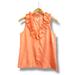 J. Crew Tops | J. Crew Coral/Peach Silk Annalise Ruffle Collar Sleeveless Blouse Size 4 | Color: Orange/Pink | Size: 4