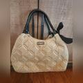 Kate Spade Bags | Kate Spade Stitched Diamond Shaped Quilted Shoulder Bag Beige Black Bow | Color: Cream | Size: Os