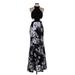 Blondie Nites Cocktail Dress - Formal High Neck Sleeveless: Black Floral Dresses - Women's Size 9