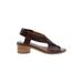 Vintage by Jeffrey Campbell Heels: Slingback Stacked Heel Bohemian Brown Print Shoes - Women's Size 7 1/2 - Open Toe