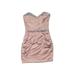 Lipsy London Cocktail Dress - Mini Strapless Sleeveless: Pink Print Dresses - Women's Size 2