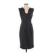 Nanette Lepore Casual Dress - Sheath Scoop Neck Sleeveless: Gray Solid Dresses - Women's Size 4