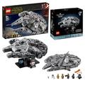 LEGO Star Wars Build Together Raumschiff-Bundle, enthält 2 Millennium Falcon Display-Modelle: (75257) Spielzeug für Jungen und Mädchen ab 9 Jahren und (75375) Set für Erwachsene, Sammlerstück