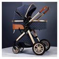 Compact Umbrella Stroller Pram Newborn Luxury High Landscape Infant Carriage for Boys Girls,Adjustable Compact Single Foldable Stroller for Toddlers (Color : Blue)
