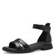 MARCO TOZZI Damen Sandalen mit Absatz aus Leder mit Klettverschluss, Schwarz (Black), 36