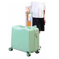 PASPRT Luggage Suitcases with Wheels Cute Fashion Luggage Large-Capacity Boarding Carry On Luggage Wear-Resistant Combination Lock Suitcase (Green 43 * 46 * 22CM)