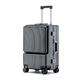 PASPRT Carry On Luggage Large Capacity Luggage Front Opening Suitcases Spinner Lock Trolley Luggage with Wheeled Luggage Suitcase Hard Luggage (Black 22 in)