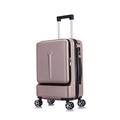 Carry On Luggage Suitcases 20/24 in Luggage Scratch-Resistant Suitcase Front Opening Design Luggage Thick Alloy Pole Trolley Luggage (Rose Gold 20)