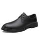 TAYGUM Formal Shoes Dress Oxford for Men Lace Up Round Toe Solid Color Leather Derby Shoes Non Slip Low Top Block Heel Party (Color : Lace Up, Size : 6.5 UK)