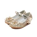 Glitter Princess Shoes Children's Shoes Girl Sequins Glittering Princess Dress Shoes Slipper School Performance Shoes Kids Infants Purple Shoe (Color : Golden, Size : 29)