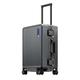 LEVEL8 Zipperless Luggage 24 inch Checked Medium Suitcase with Aluminum Frame Luggage Trolley PC Trolley Hardside Spinner Check in Luggage Double TSA, Hegent Series Grey