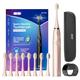 seago Electric Toothbrush, Electric Toothbrush with Pressure Sensor, 40000 VPM, 8 Attachment Brushes, 5 Modes, Sonic Toothbrush Rechargeable with Toothbrush Holder, Smart Timer, Travel Case