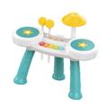 Kids Drum Toy Musical Instrument Easy to Assemble Playset Baby Drum Piano Set Musical Toy for Children 6 12 18 Month Gifts, Blue