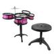 Vaguelly 2 Sets Simulated Jazz Drum Toddler Preschool Drum Toy Kids Cymbal Chair Baby Educational Drum Toy Rock Jazz Drum Kit Musical Playset Toy Toys Pvs Drum Surface Puzzle Child