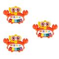 UPKOCH 3pcs Crab Electronic Keyboard Educational Toy Small Piano Toy Baby Toy Portable Musical Toy Baby Piano Toy Toys for Toddlers Musical Baby Plaything Plastic Shine Child Music Piano