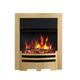 FLAMEKO Verona 16’’ Fireplace Insert, 2000W Heater, Brass Trim with Spacer, Bauhaus Fret, 9 Colour Flame Effect, Remote Control