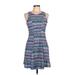 Mudd Casual Dress - A-Line: Blue Fair Isle Dresses - Women's Size Large