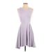 Philosophy Republic Clothing Casual Dress - Mini Scoop Neck Sleeveless: Purple Solid Dresses - Women's Size X-Small