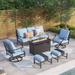 Outdoor Sofa Set 4/6-Piece Patio Conversation Set with 45'' Gas Fire Pit Table