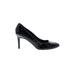 Bandolino Heels: Slip-on Stilleto Minimalist Black Print Shoes - Women's Size 10 - Almond Toe