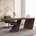 Recon Furniture Rectangle Writing Desk Wood/Metal in Black | 29.53 H x 55.12 W x 27.56 D in | Wayfair Desks0307TB613564467345RFBrown140
