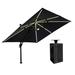 Arlmont & Co. Carone 120" Cantilever Umbrella w/ Crank Lift Counter Weights Included, Polyester in Gray | 108 H x 120 W x 120 D in | Wayfair