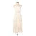 Club Monaco Casual Dress - Party High Neck Sleeveless: Ivory Print Dresses - Women's Size 00