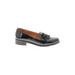 Blue Illusion Flats: Slip On Chunky Heel Classic Black Solid Shoes - Women's Size 38 - Almond Toe