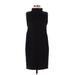 Mango Casual Dress - Sheath High Neck Sleeveless: Black Solid Dresses - Women's Size X-Small