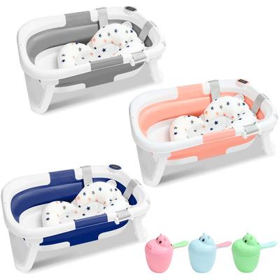 SWANEW Babybadewanne mit Waschbecken und Shampoobecher, faltbare Babywanne, Badewanne für Baby, Image