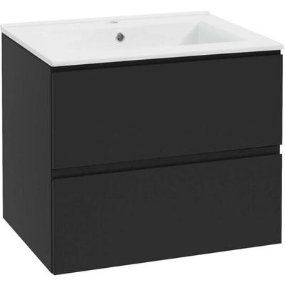 kielle Oudee - Schrank mit Waschtisch, 80x55x46 cm, 2 Schubladen, schwarz matt 50002S84 Image