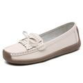 Femme Ballerines Slip-Ons Grandes Tailles Chaussures blanches Chaussures souples Extérieur du quotidien Couleur unie Eté Talon Plat Bout carré Décontractées Minimalisme Faux Cuir Mocassins Noir Jaune