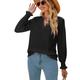 Women's Shirt Blouse Cotton Plain Casual Black White Pink Cut Out Long Sleeve Fashion V Neck Regular Fit Fall Winter