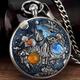 Space Series Music Pocket Watch Men with Chain Retro Vintage Fashion Clock Women Music Necklace Watches Unique Couples Collectibles Gift