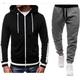 Men's Tracksuit Sweatsuit Zip Hoodie Sweatshirt Hoodie Jacket Jogging Suits Red Black BlackLight Grey Dark GreyLight Grey RedLight Grey RedDark Grey Hooded Color Block Drawstring 2 Piece Sports