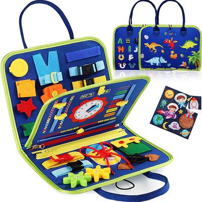 Montessori Toys Felt Busy Board Bag Early Education Puzzle Learning Board Montessori Training For Young ChildrenTeaching Aids