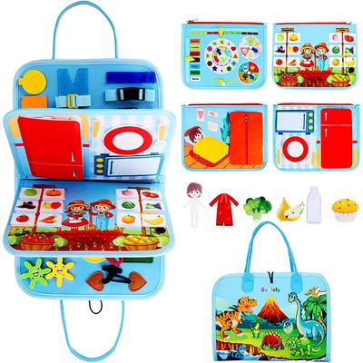 Montessori Toys Felt Busy Board Bag Early Education Puzzle Learning Board Montessori Training For Young ChildrenTeaching Aids