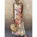 Women's Butterfly Long Dress Maxi Dress Light Yellow Light Blue Yellow Sleeveless Animal Print Spring Summer Crew Neck Loose Fit S M L XL XXL 3XL