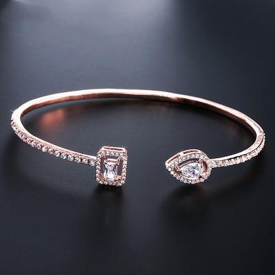 Women's Clear Zircon Bracelet Bangles Classic Drop Fashion Trendy Copper Bracelet Jewelry Silver / Rose Gold / Golden For Party Gift