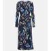 Tilly Printed Silk-blend Midi Wrap Dress