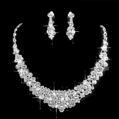 Brautschmuck-Sets 1 Set Klar Aleación Ohrringe Halsketten Damen Einfach Modisch Niedlich Geometrisch Kreisförmig Schmuck-Set Für Hochzeit Verlobung Image