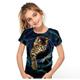 Kinder Mädchen 3D-Druck Katze T-Shirt Kurzarm Katzengrafik Tier Farbblock Blau Weiß Kinder Tops Aktiv Niedlich 3-12 Jahre