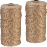 2 rouleaux de ficelle en jute (chacune : 250 m), bricolage, jardin, emballage, nature - Relaxdays