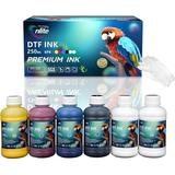 Enlite DTF Ink 250ML Combo Pack Premium Pigment Ink for PET Film Heat Transfer Printing Refill for DTF Printer with Epson printhead DX5 DX7 5113 XP600 I3200 4720 TX800 2W+1B+1C+1M+1Y
