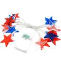 NSESSHome Clearance 4th of July Decorations Star String Lights Battery Operated 9.84Ft 20 LED Red White and Blue Lights Independence Day Lights for Indoor Outdoor Home Garden Party Supplies